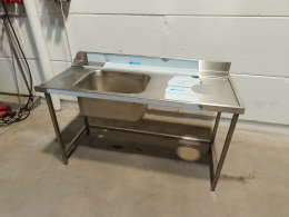 s/s sink with waste chute - 160 x 75 cm